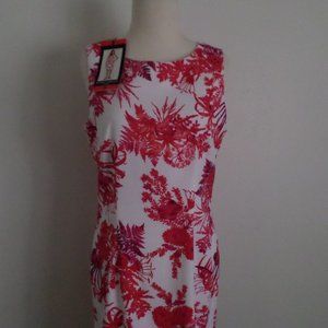 Mario Serrani Dress Pink Floral Print Size 8
